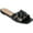 Black, variant on Journee Womens Arrina Slip On Slide Flat Sandals