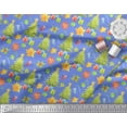 thumbnail image 2 of Soimoi Blue Cotton Voile Fabric Gifts & Christmas Tree Print Fabric by the Yard 56 Inch Wide, 2 of 3