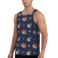 thumbnail image 2 of KLL Hedgehog And Snail Print Men's Muscle Gym Workout Stringer Tank Tops Bodybuilding Fitness T-Shirts Tank Tops Men-XX-Large, 2 of 7