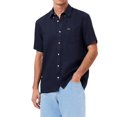 thumbnail image 1 of Lacoste - Camisa de Lino de Ajuste Regular para Hombre, Azul Marino, Large, 1 of 7