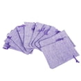 thumbnail image 1 of Bolsas de yute de color violeta claro para caramelos, 10 unidades, bolsas de yute con cordón para bodas y fiestas, con encanto rústico, 1 of 3