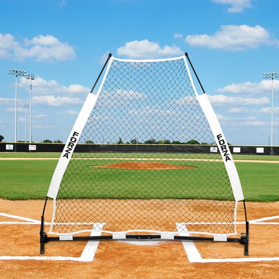 FORZA ProFlex Triangle Pitching Screen – Portable A-Frame Baseball & Softball Pitcher Protection, 7.8 ft × 7 ft, Heavy-Duty 45-Ply Net with Fiberglass & Metal Frame, Pop-Up with Carry Bag