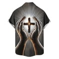 thumbnail image 5 of Yaoyar Mens Hawaiian Christian Shirts Cross Jesus Lapel Button Down Short Sleeve Beach Shirt Summer Tops Vacation Casual Fashion, 5 of 6