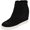 Black, variant on Kenneth Cole New York Womens Kam Wedge Nubuck Slip On Wedge Sneaker