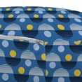 thumbnail image 3 of Abstract Pouf Cover with Zipper, Polka Dots on Wavy Stripes Round Spots Geometric Retro, Soft Decorative Fabric Unstuffed Case, 30" W X 17.3" L, Violet Blue Earth Yellow, by Ambesonne, 3 of 5