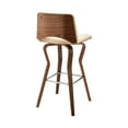 thumbnail image 5 of Gerty 26" Swivel Cream Faux Leather and Walnut Wood Bar Stool, 5 of 10