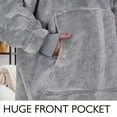 thumbnail image 5 of Catalonia Oversized Hoodie Blanket Sweatshirt, Comfortable Sherpa Lounging Pullover for Adults, Gifts for Women, Ash Grey, 5 of 7