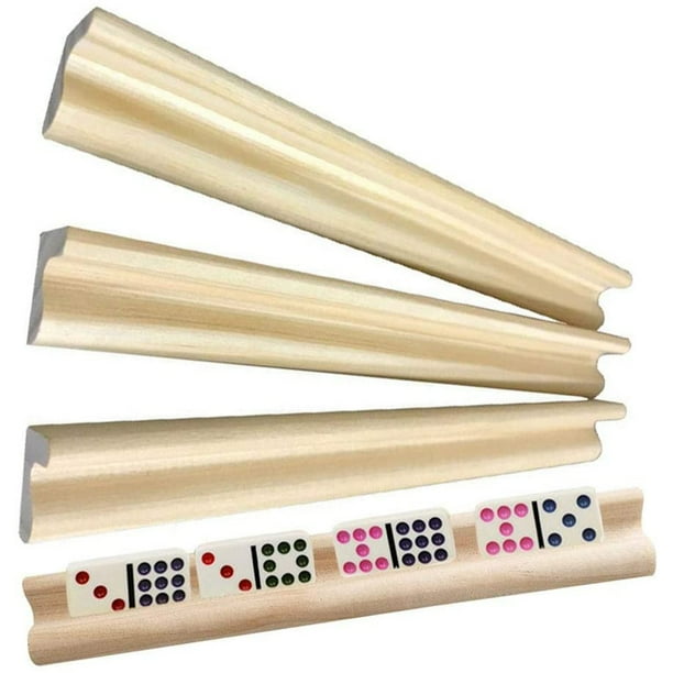 4 Stück Domino Rack Trays aus Holz, Domino Tiles Games, Spielkarten halter Aliba