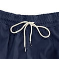 thumbnail image 5 of Cotton Men's Two Piece Sets Summer Lounge Sets Casual Short Sleeve Button Shirts and Elastic Waist Drawstring Shorts with Pockets Navy 2XL, 5 of 8