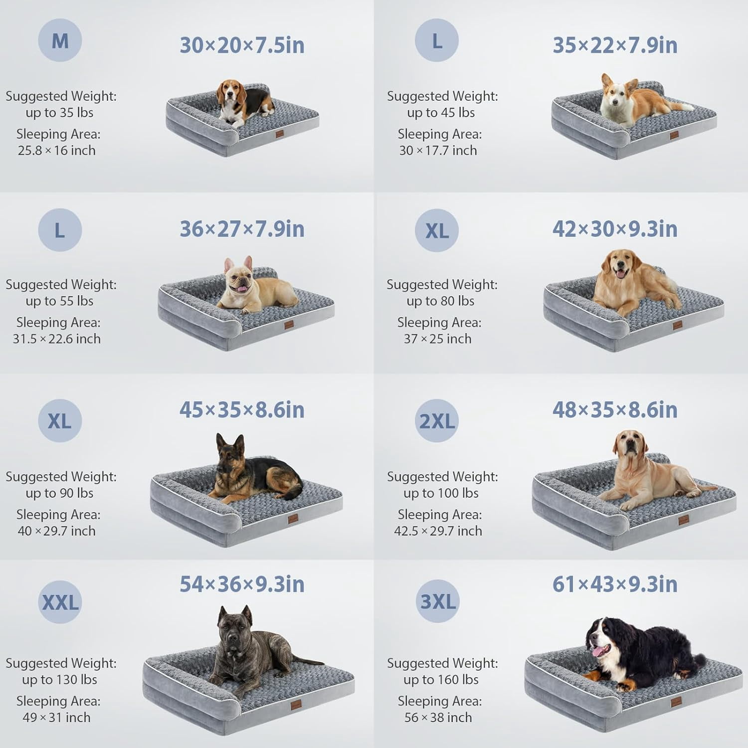 Orthopedic Dog Beds for Large Dogs-Waterproof Sofa Dog Bed with Removable Washable Cover, Big Pet Bed with Waterproof Lining and Nonskid Bottom,Pet Bed for Large Dogs