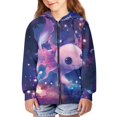 thumbnail image 3 of Chaqlin Galaxy Funny Axolotl Girls Long Sleeve Hooded Pullover Lightweight with Pockets Trendy Comfy Top for Teens Fall Size 6-9, 3 of 7