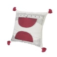 thumbnail image 3 of 20" X 20" White Black And Burgundy 100% Cotton Geometric Zippered Pillow, 3 of 5