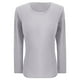 thumbnail image 3 of MHFRRA Camiseta Informal de Manga Larga Acanalada con Cuello Redondo y Corte Entallado para Mujer Gris Claro, 3 of 4