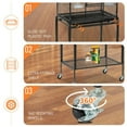 thumbnail image 6 of YYAo Pet Bird Cage, Bird Cage,53" Large Flight Bird Cage with Rolling Stand & Storage Shelf for Parrots Lovebird Cockatiel Parakeets, Black, 6 of 10