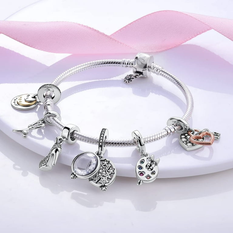 PORI JEWELERS .925 Sterling Silver Heart Charm Bracelet - For Women and  Girls - Toggle Lock - 7.5