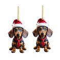 thumbnail image 2 of Christmas Dachshund Dog Tree Decorations,Cute 2D Acrylic Hanging Ornament,Flat Funny Sausage Dog Animal Pendant for Car Interior Home Holiday Party Wall Gifts,Christmas Clearance, 2 of 4