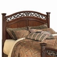 thumbnail image 5 of Benjara Aza Traditional Wood California King Bed-Leaf Carvings-Rich Cherry Brown, 5 of 5