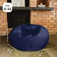 thumbnail image 3 of Big Joe Classic Bean Bag Chair for Kids Bedroom and Reading Nook, Easy-Clean Navy, Durable Nylon Polyester Blend, 2 feet Refillable, 3 of 8