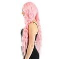 thumbnail image 3 of Perruque Longue Ondulée Rose Clair pour Femmes, 3 of 4