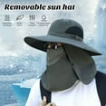 thumbnail image 4 of TNOBHG Breathable Sun Hat Unisex Sunhat with Detachable Front Cover Outdoor Protection for Face Neck Eyes Anti-uv Sunscreen Breathable Adjustable for Fishing, 4 of 8