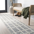 thumbnail image 2 of SAFAVIEH Martha Stewart Lucia Fabiana Geometric Shag Runner Rug, Dark Grey/Ivory, 2' x 8', 2 of 11