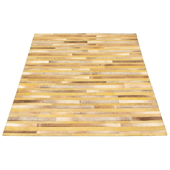 ECARPETGALLERY Tapis Fait à la Main pour Salon, Salle à Manger et Chambre à Coucher Contemporain Collection Patchwork en cuir 5'0" x 7'11" en Vert