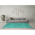 thumbnail image 3 of Ahgly Company Indoor Square Oriental Turquoise Blue Industrial Area Rugs, 7' Square, 3 of 4