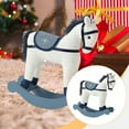 thumbnail image 6 of Christmas Rocking Horse Plush Toy Wood Base Soft Material Perfect for Holiday Nursery Toddler Seasonal Decor, 6 of 9