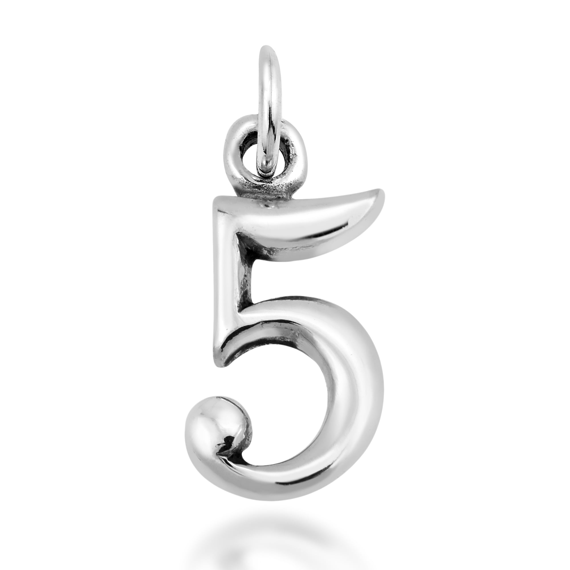 AeraVida AeraVida Trendy .925 Sterling Silver Number '5' Pendant