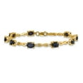 thumbnail image 3 of 14k Yellow Gold Polished Lobster Claw Closure Diamond and Sapphire Bracelet - .25 dwt 8.41 cwt, 3 of 4