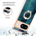 thumbnail image 4 of 360 Degree Rotating Ring Stand Case for Google Pixel 8,Dteck Shockproof Marble Patterned TPU Case Kickstand Slim Back Cover, Green, 4 of 6