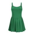 thumbnail image 5 of FADAACAI Short Rompers for Women Women's Solid Color Fashionable Casual Pleated Camisole Jumpsuit Shorts Jumpsuit Rompers Spaghetti Strap Green L Clearance！, 5 of 7