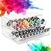 thumbnail image 2 of CraftyBook Acrylic Paint Storage Organizer - 50 Bottle Miniature, Hobby, Enamel, Model Paint Holder - 2 Drawer Clear Acrylic Craft Storage - Desktop Art Organization Container for Craft Room Studio, 2 of 4
