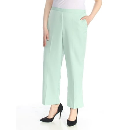 ALFRED DUNNER Womens Green Pocketed Straight leg Wear To Work Pants  Size: