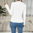 thumbnail image 5 of cfhntfmh Long Sleeve Shirts for Women Fall Trendy Ribbed Knit Sweater Slim Fitted Casual Basic Tee Tops Womens Crew Neck Clothes（White,X-Large), 5 of 7