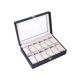 thumbnail image 3 of 12 Compartments Top-level Opening Style Leather Watch Collection Box Black, 3 of 5