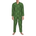 thumbnail image 3 of Salouo Cactus 3 Print Button-Front Long Sleeve Pajama Set for Men, Soft 2Pjs Men's Long Sleeve Sleepwear-Small, 3 of 7