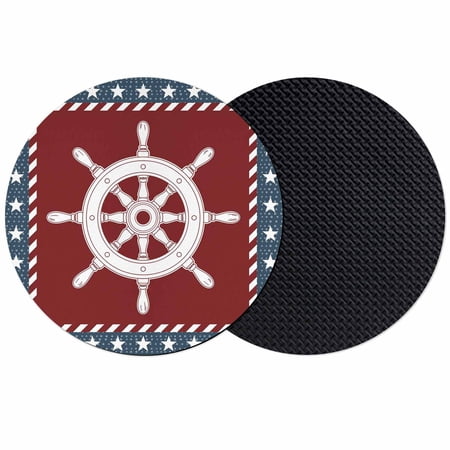 US Flag Coasters Set of 2 Absorbent Coasters for Drinks Independence Day Star Stripe Nautical Rudder Coaster for Desk Coffee Table Protection Home Decor House Warming Gifts 4