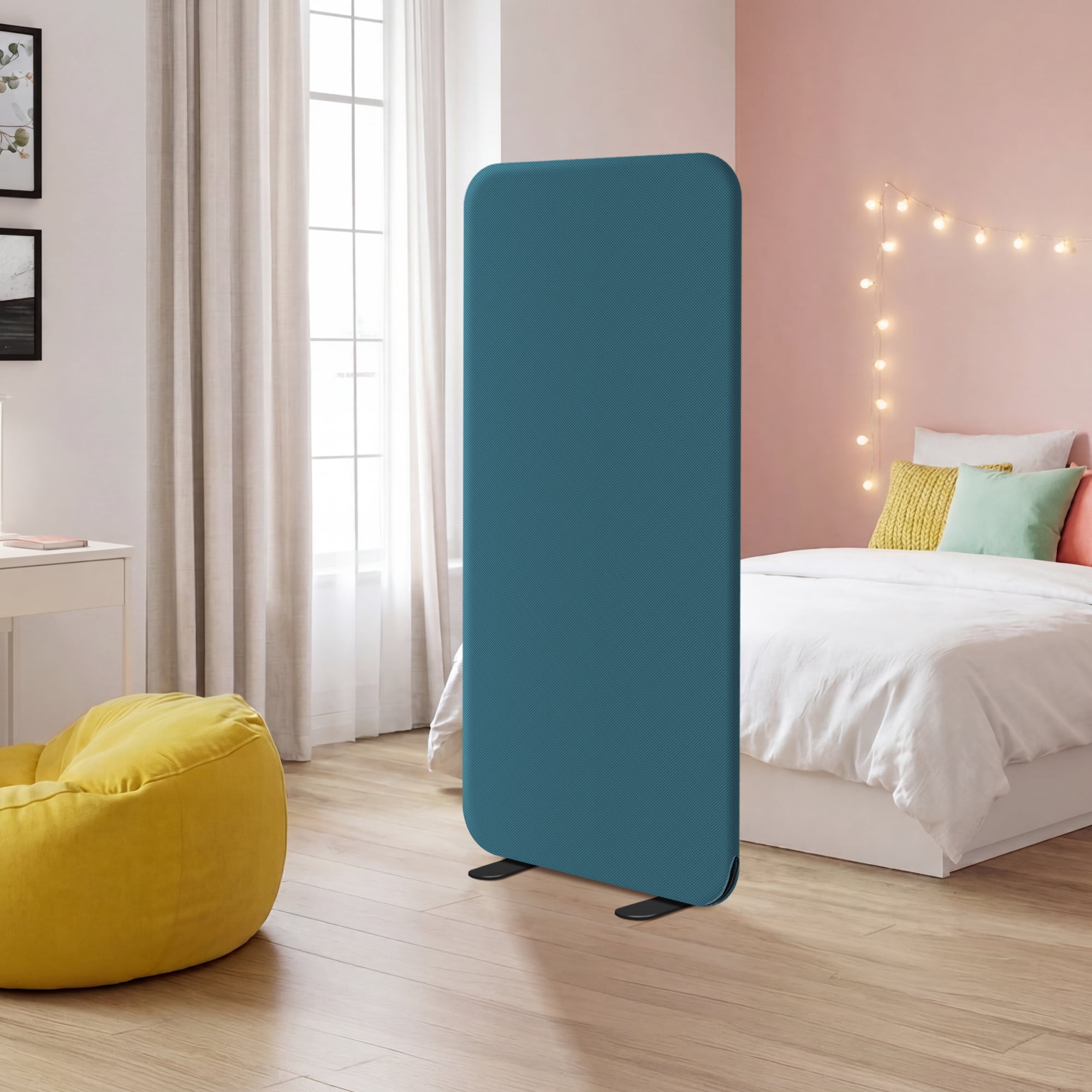 DECOLAB Standing Room Partition, Space Wall Divider Panel Separator, 29"x65", Sapphire