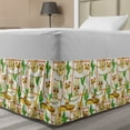 thumbnail image 1 of Cinco de Mayo Bed Skirt, Continuous Pattern of Skulls Sombrero Maracas Cactus Guitars and Flowers, Elastic Bedskirt Dust Ruffle Wrap Around for Bedding Decor, 4 Sizes, Ecru Multicolor, by Ambesonne, 1 of 2