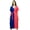 Royal Blue and Peach, variant on Bimba Womens Long Rayon 2 Colours Kaftan With Belt Designer Beach Cover Up Caftan Maxi Dress