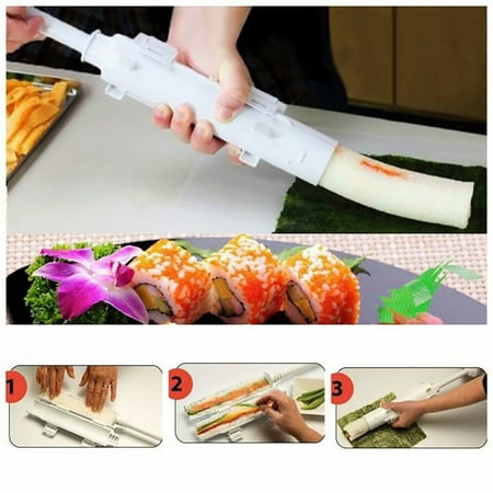 Sushi Maker Tool Roll Meat Vegetables Bazooka Rice Mould DIY Sushis Mold Tube Roller Cooking Kitchen (Best Kitchen Gadgets Ever)