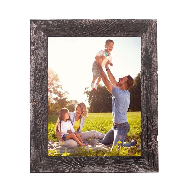 BARNWOODUSA Rustic 24x30 Picture Frame – 100% Reclaimed Wood, Farmhouse Style, Smoky Black/Gray