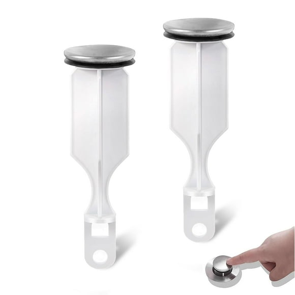 Tapones plegables para lavabo de baño Calvana (paquete de 2), níquel cepillado