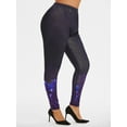 thumbnail image 4 of Rosegal Women's Plus Size Galaxy Butterfly Print High Rise Leggings, 4 of 5