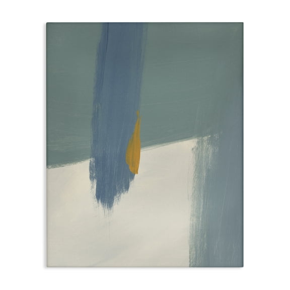 Stupell Industries Contemporary Abstract Blue Green Brush Strokes On Off-White Canvas Art, 16 x 20, by Bronwyn Baker