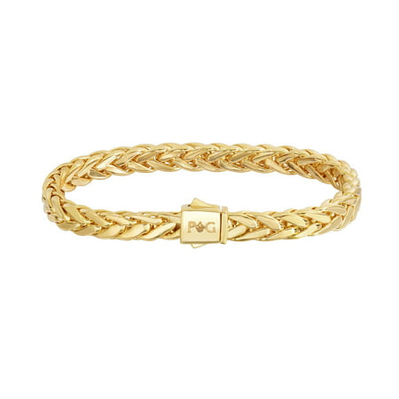 14K Yellow Gold Shiny Fancy Flat Weaved Braided Bracelet 8.25
