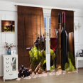 thumbnail image 4 of Wine Curtains, Red and White Wine Glass Opener Barrel Grape French Food Tasting, Bedroom Living Room Kitchen Blackout Decorative Curtains, One Panel, 52 X 84 in. Brown Ruby, 4 of 6