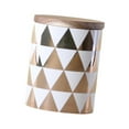 thumbnail image 2 of Fancyes Ceramic Jar Wooden Lid Tea Container with Lid Sealed Kitchen Storage Canister for Tea Farmhouse Kitchen Decor Cookie Jar Nuts Big Triangle, 2 of 8