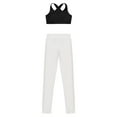thumbnail image 3 of TiaoBug Kids Girls 2 Pcs Gymnastics Dance Outfits Workout Sport Bra Crop Tank Top with Rhinestones Leggings Athletic Sportswear A White 12, 3 of 5